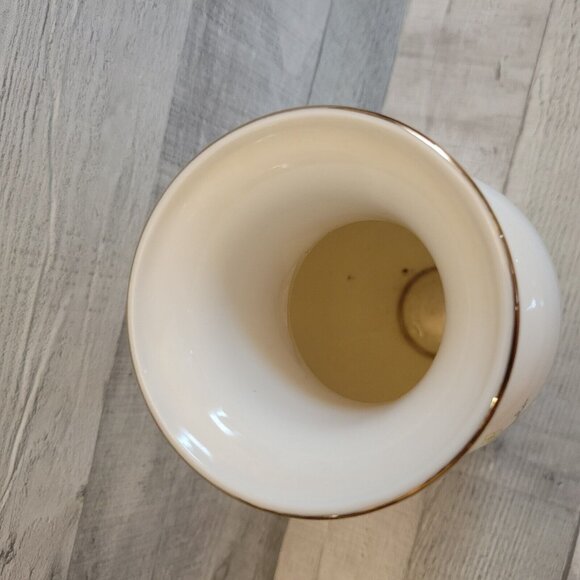 Vintage Jay Fine China Vase White Blue Birds Cherry Tree Gold Rim Japan - Picture 4 of 8